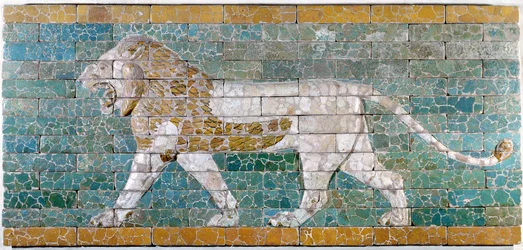 Lion representing Ishtar, frieze from the processional way leading to the great temple at Babylon, early 6th century BC